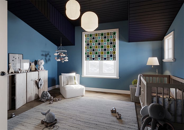 Orla Kiely Spot Flower Stem, Blue & Green - Twist&Fit Roman Blind - Image 7